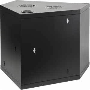 Wall corner enclosure, 600 mm deep, glass door, black